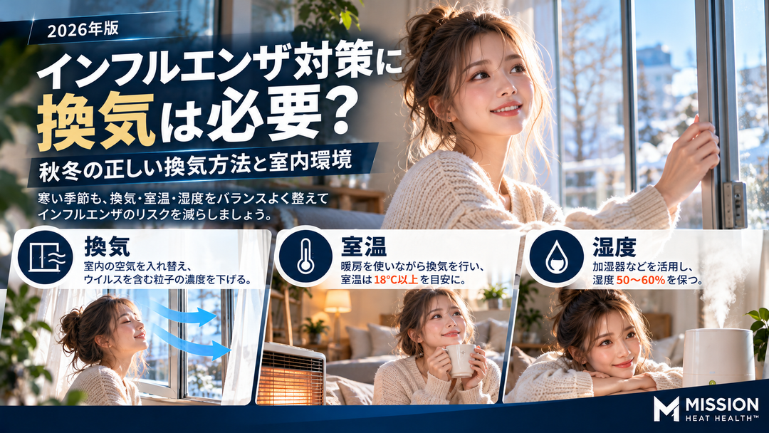 【2026年版】インフルエンザ対策に換気は必要？秋冬の正しい換気方法と室内環境