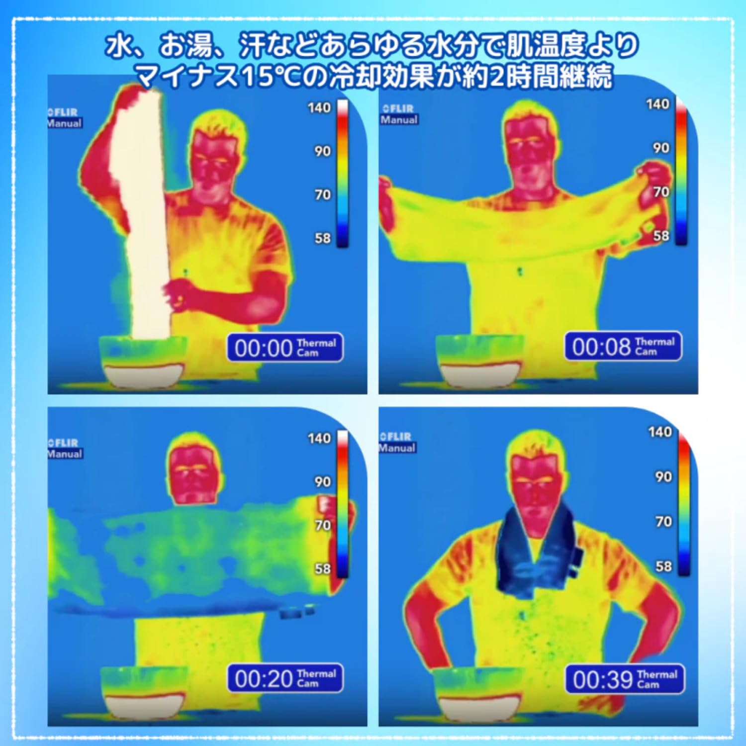 クーリングパフォーマンスTシャツ - 肌温度-15℃が2時間持続する